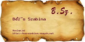 Bús Szabina névjegykártya