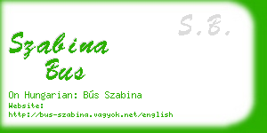 szabina bus business card